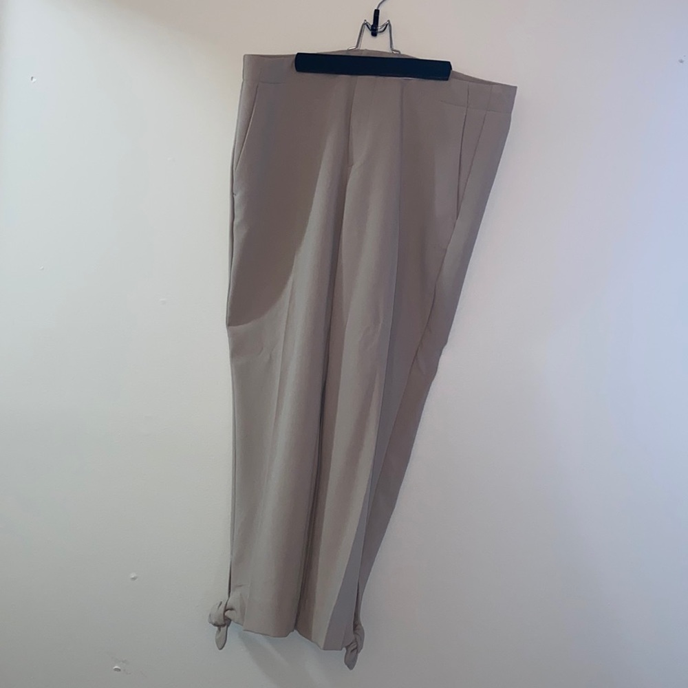 Banana Republic Avery Fit Pants Tie Hem 14 Khaki - Picture 2 of 4